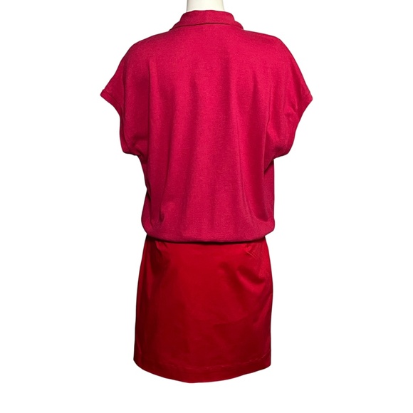 Lacoste Women's Pink Red Wrap Dress Polo Golf Tennis Logo Size 46 (14, L) NWT - Picture 4 of 12